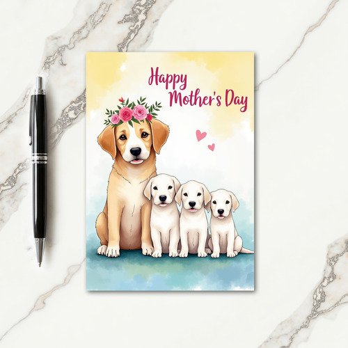 Watercolor Dog Family Card