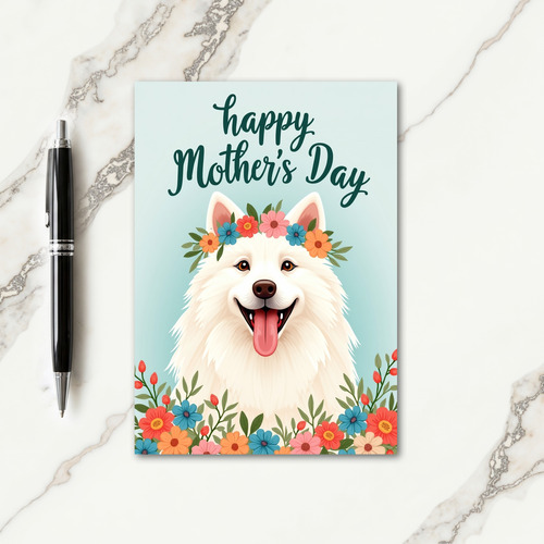 Watercolor Dog Happy Mothers Day Card