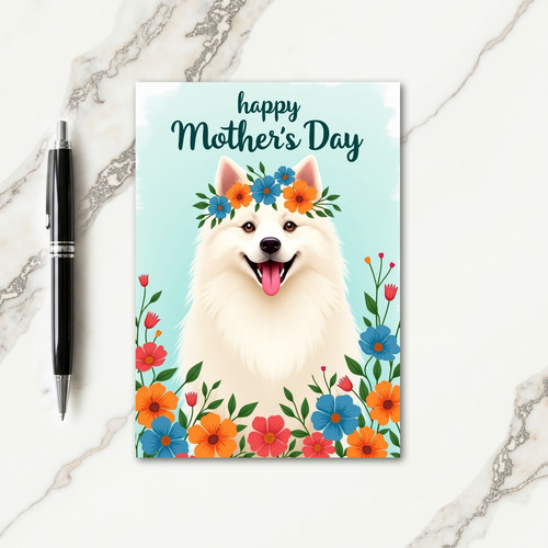 Watercolor Dog Mothers Day Card