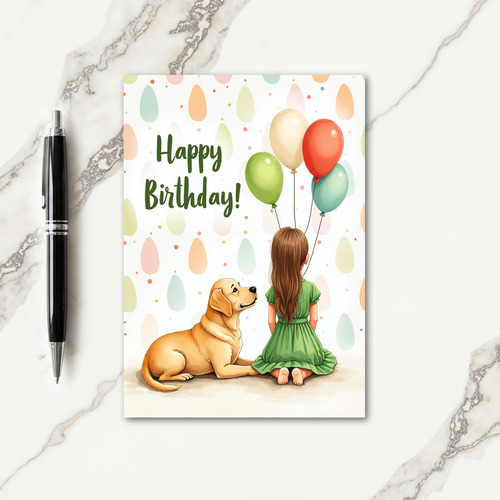 Watercolor Dogs Birthday Card