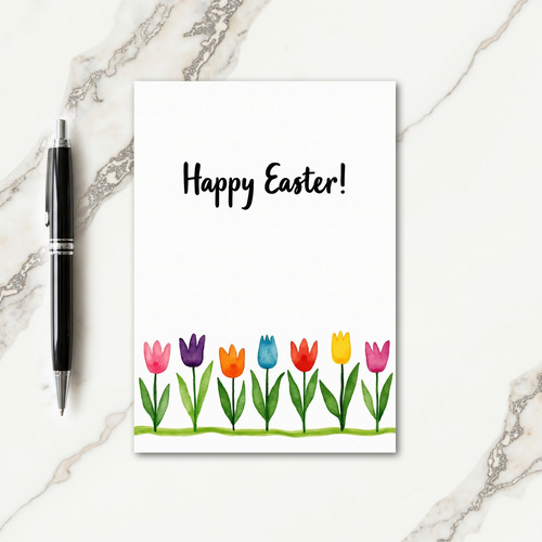 Watercolor Easter Blooms Card