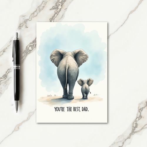 Watercolor Elephant Fathers Day Card