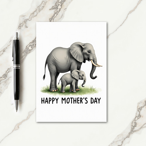 Watercolor Elephant Mom Card