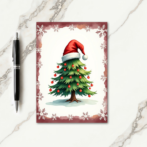 Watercolor Evergreen Tree Card