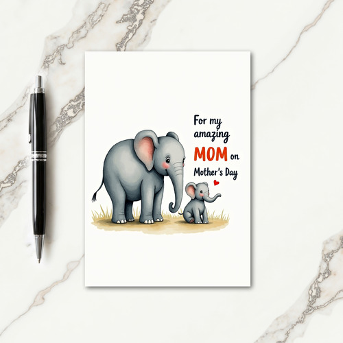 Watercolor Family Mothers Day Card