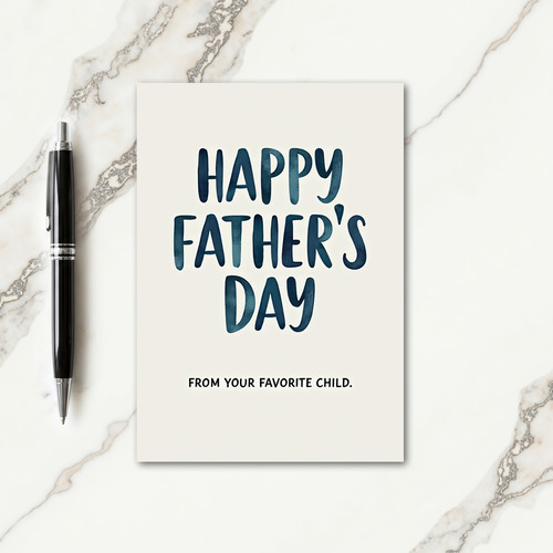 Watercolor Fathers Day Art Card