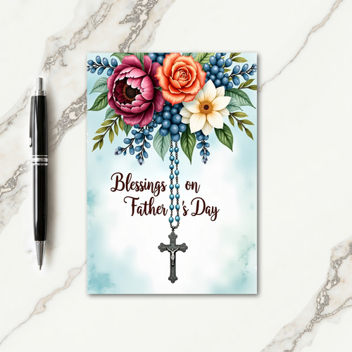 Watercolor Fathers Day Cross Card