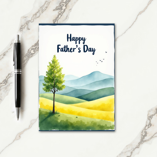 Watercolor Fathers Day Fields Card