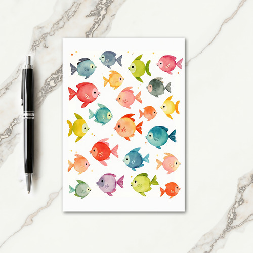 Watercolor Fathers Day Fish Card