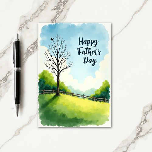 Watercolor Fathers Day Image Card