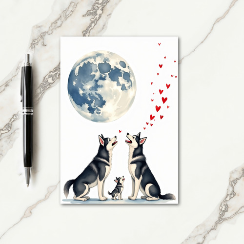 Watercolor Fathers Day Moon Card