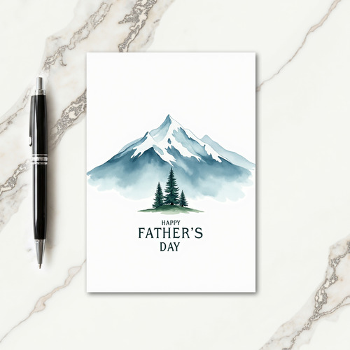 Watercolor Fathers Day Peaks Card