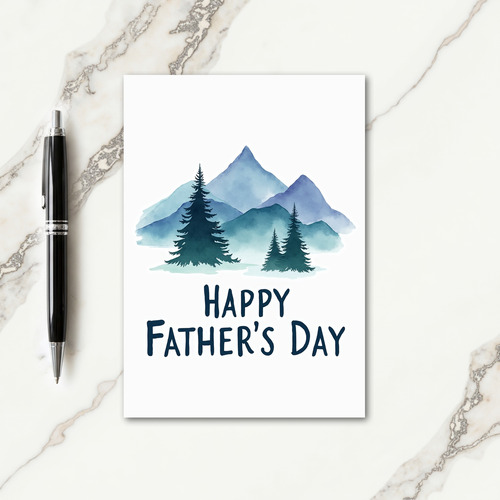 Watercolor Fathers Day Scene Card