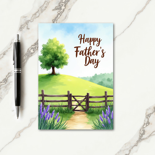 Watercolor Fathers Day Vista Card