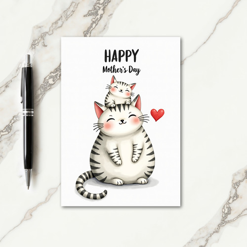 Watercolor Feline Love Card