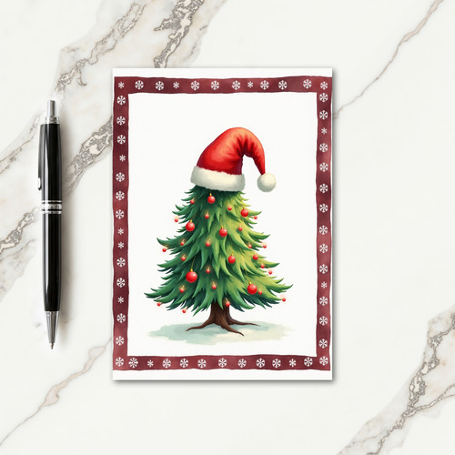 Watercolor Festive Tree Card