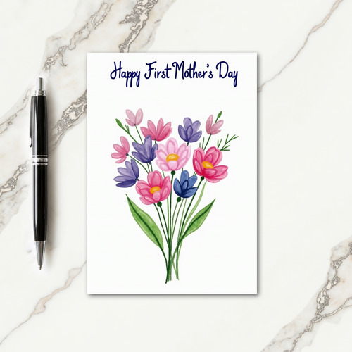 Watercolor First Mothers Day Card