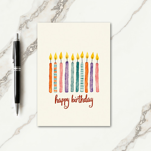 Watercolor Flame Birthday Card