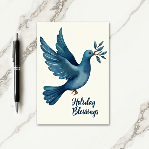Watercolor Flight Christmas Card