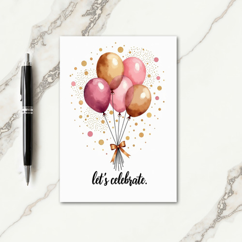 Watercolor Floating Orbs Birthday Card