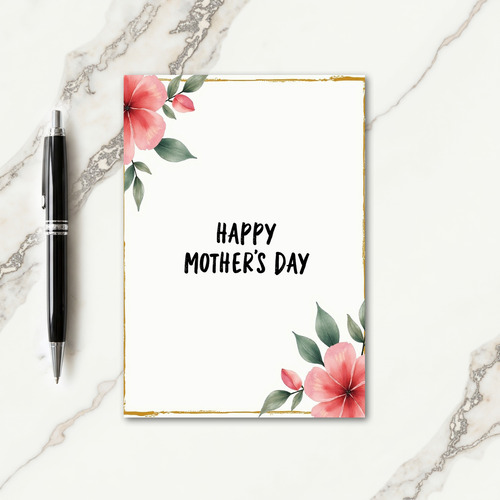 Watercolor Floral Border Card