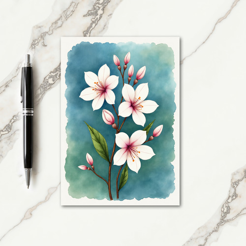 Watercolor Floral Branch Card