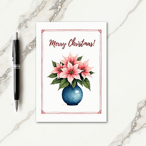 Watercolor Floral Christmas Card