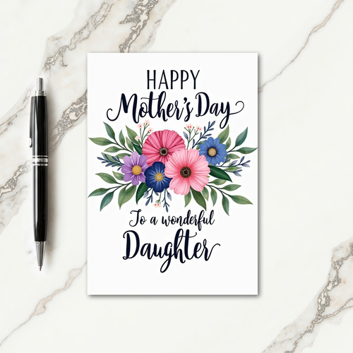 Watercolor Floral Daughter Card