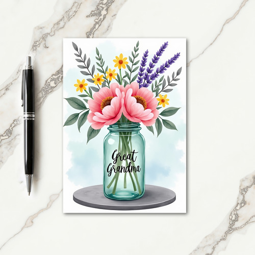 Watercolor Floral Grandma Card