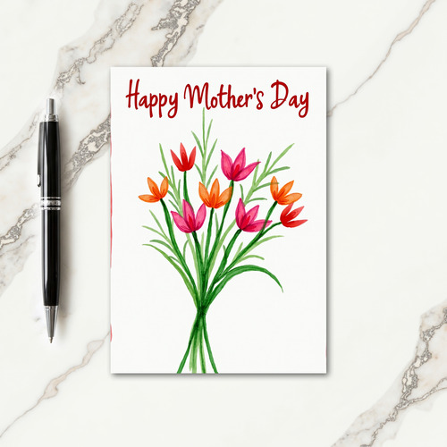Watercolor Floral Happy Mothers Card