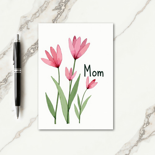 Watercolor Floral Mom Card