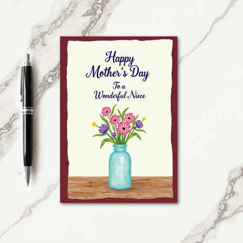 Watercolor Floral Moms Day Card