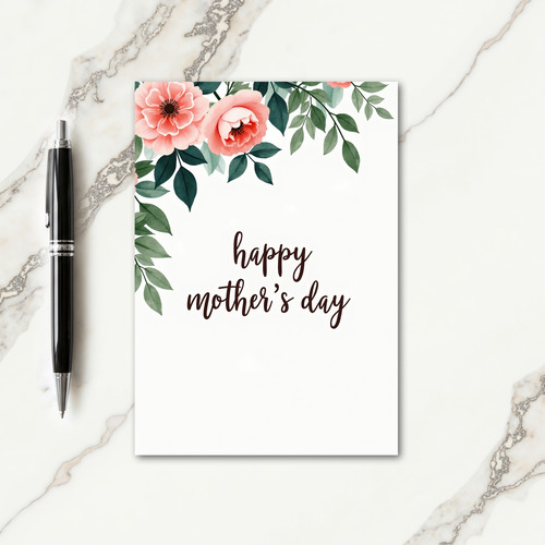 Watercolor Floral Mothers Day Card