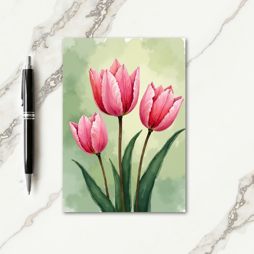 Watercolor Floral Trio Card