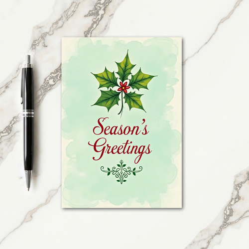 Watercolor Flower Christmas Card