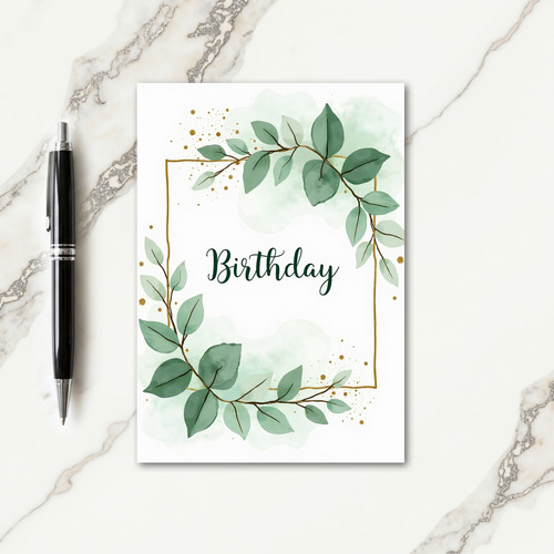 Watercolor Foliage Birthday Card
