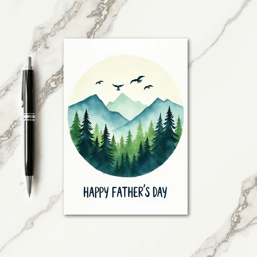 Watercolor Forest Fathers Day Card