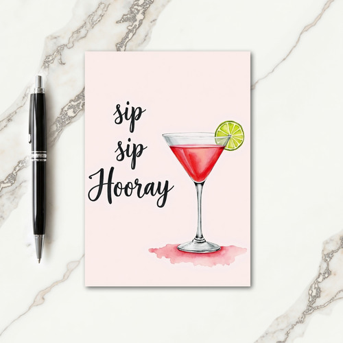 Watercolor Glass Birthday Card