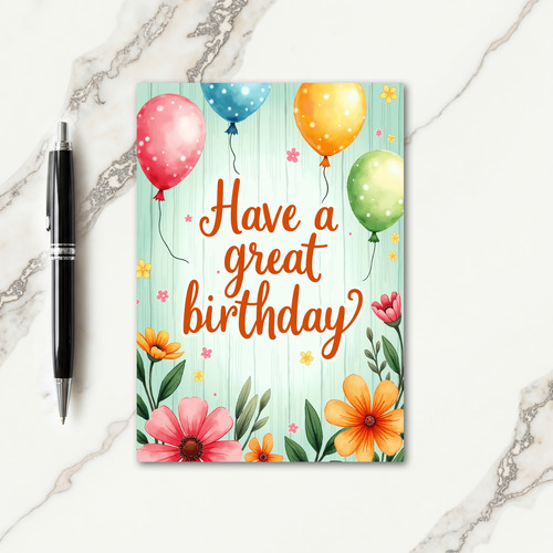 Watercolor Globes Birthday Card