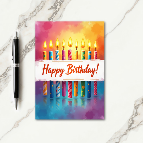 Watercolor Glow Birthday Card