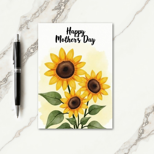 Watercolor Golden Blooms Card