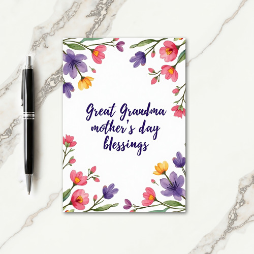 Watercolor Grandmas Day Card