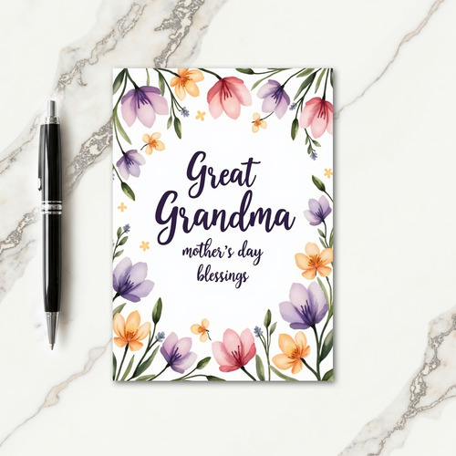 Watercolor Great Grandma Card
