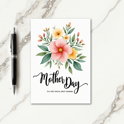 Watercolor Great Grandma Day Card