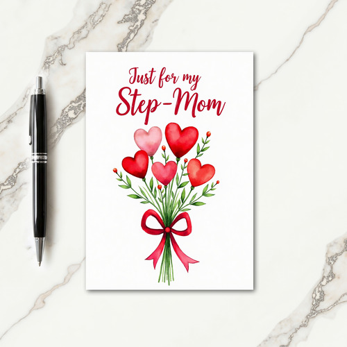 Watercolor Heart Bouquet Card