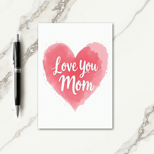 Watercolor Heart Mom Card