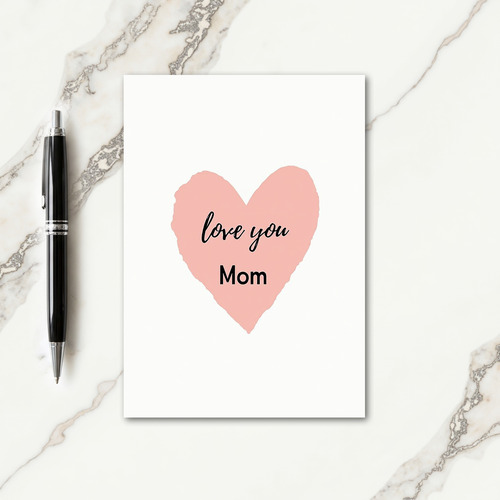 Watercolor Heart Moms Love Card