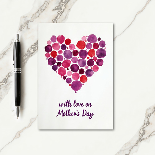 Watercolor Heart Mothers Day Card