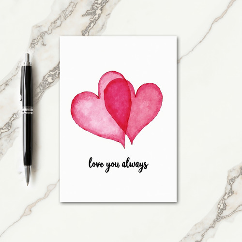 Watercolor Hearts Mothers Day Card