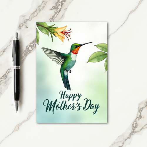 Watercolor Hummingbird Card